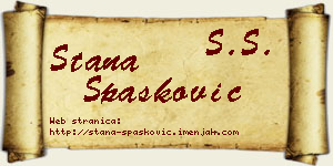 Stana Spasković vizit kartica